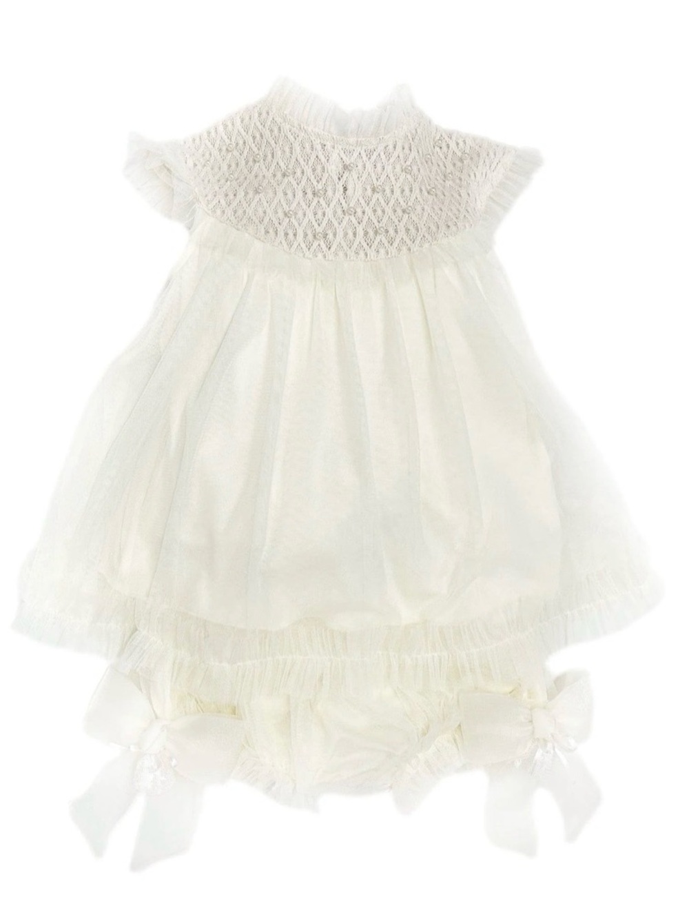 Bella Buttermilk Tulle Blouse and Bloomers Set
